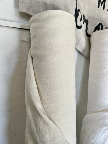 Double Width Woven Italian Linen + Hemp Sample - 'Oyster'