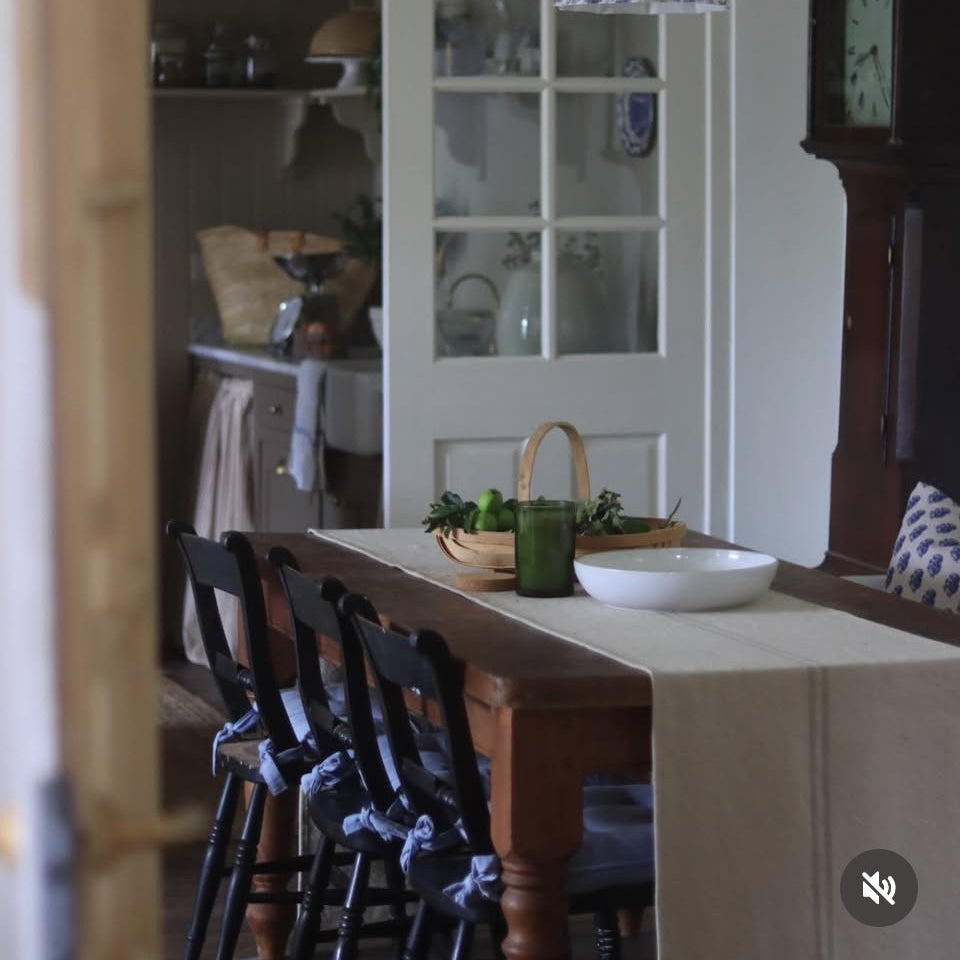 Rustic French Natural Stripe Grainsack Table Runner
