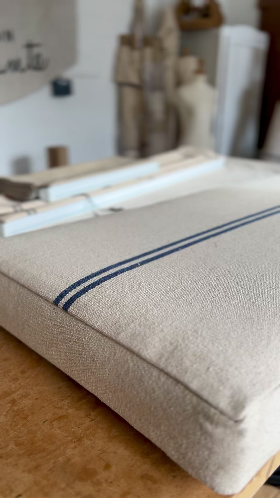 Bespoke Handmade Bordered Seat Cushion