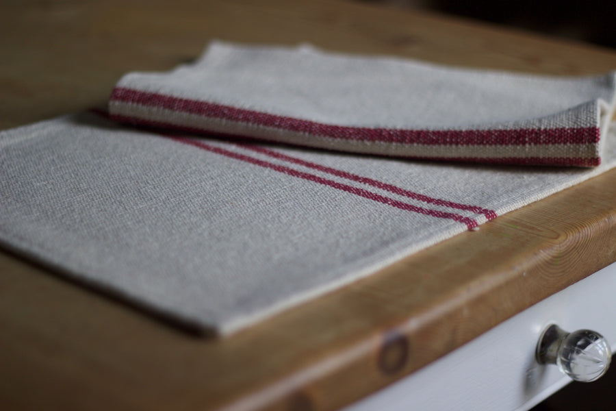 Rustic Red Stripe Grainsack Placemat