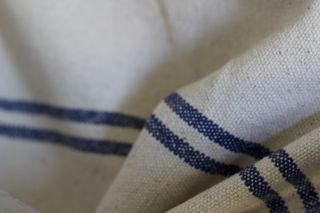 Rustic Blue Stripe Grainsack Fabric