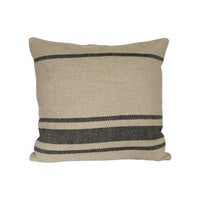 'Montblanc' Rustic Black Stripe Linen Cushion Cover
