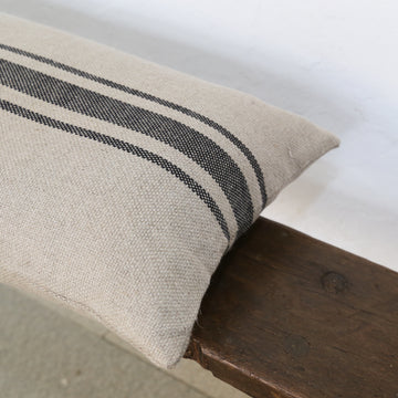'Montblanc' Rustic Black Stripe Linen Bench Cushion