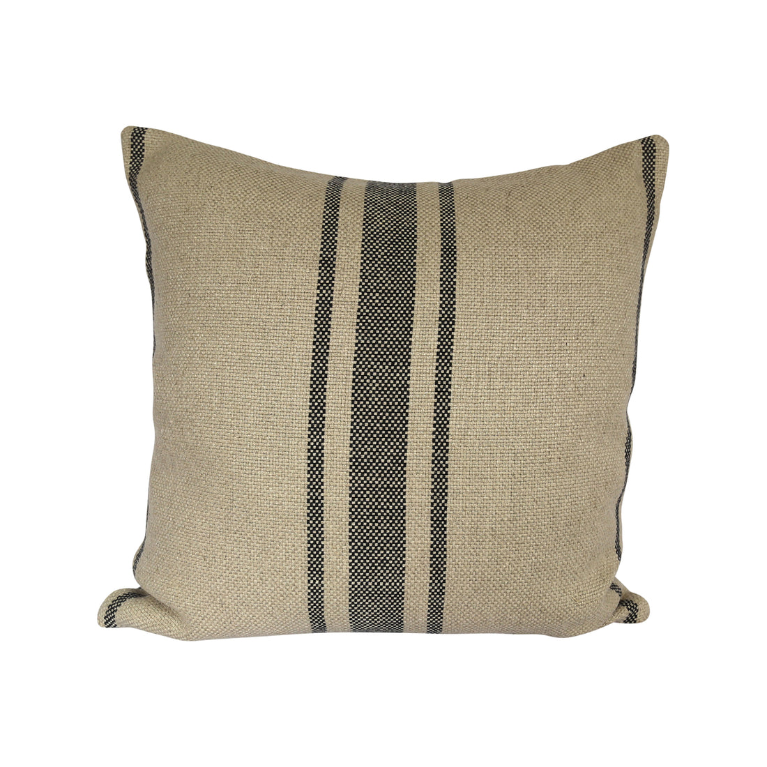 'Montblanc' Rustic Black Stripe Linen Cushion Cover