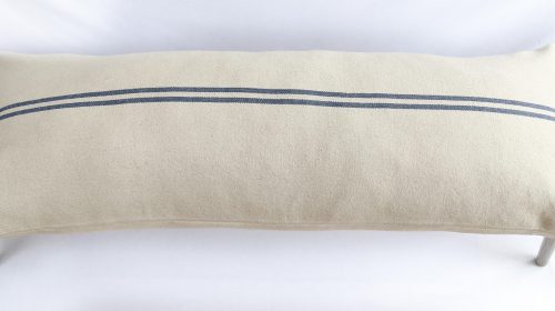 Rustic Blue Stripe Grainsack Bench Cushion