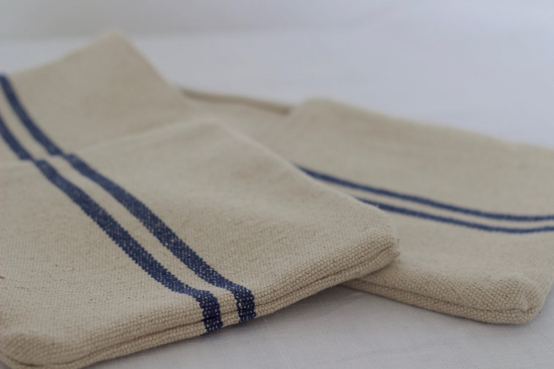 Rustic Blue Stripe Grainsack Ovengloves