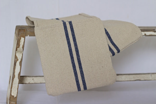 Rustic Blue Stripe Grainsack Ovengloves