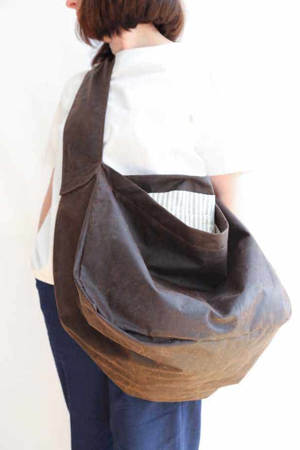 Handmade Waxed Cotton Applepicker Bag - Brown