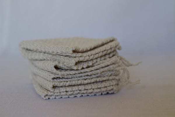 Handmade Cotton Knitted Dishcloth - Natural