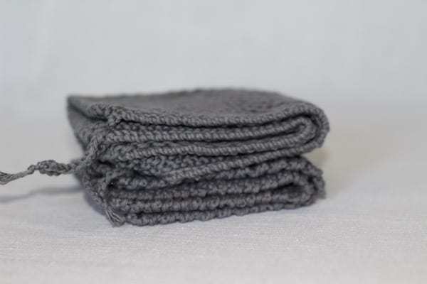 Handmade Cotton Knitted Dishcloth - Grey