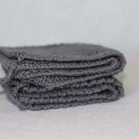 Handmade Cotton Knitted Dishcloth - Grey