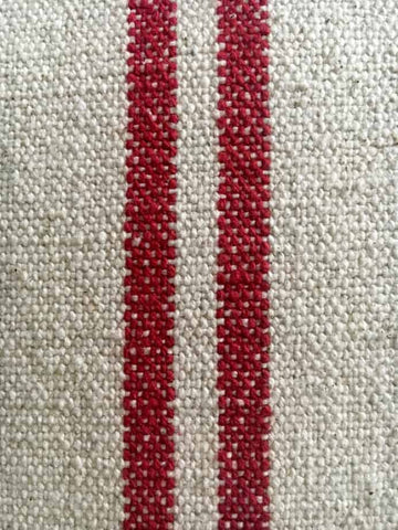 Rustic Red Stripe Grainsack Fabric Sample