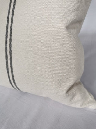 'Recover' Recycled Grey Stripe Grainsack Cushion Cover
