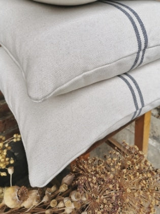 'Recover' Recycled Grey Stripe Grainsack Cushion Cover