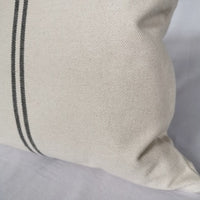 'Recover' Recycled Grey Stripe Grainsack Cushion