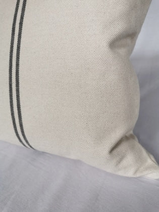 'Recover' Recycled Grey Stripe Grainsack Cushion