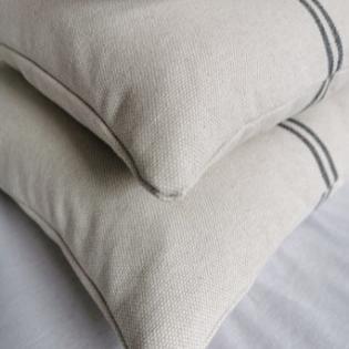 'Recover' Recycled Grey Stripe Grainsack Cushion