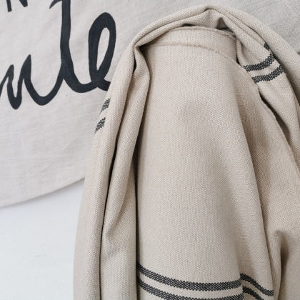 'No Waste' Recycled Grey Stripe Grainsack Fabric