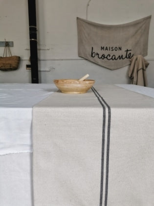 Recycled French Stripe Grainsack Table Runner