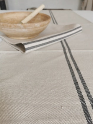 Recycled French Stripe Grainsack Table Runner
