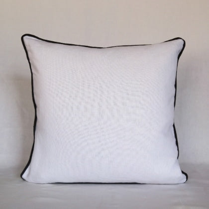 Handmade French Woven Linen Piped Cushion