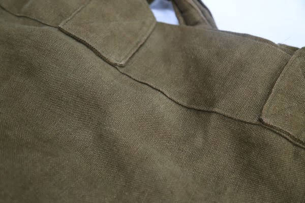 French Oversized Slubby Linen Tote Bag - Moss
