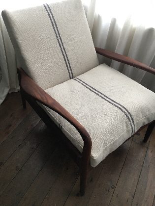 Rustic Grey Stripe Grainsack Fabric Sample