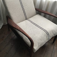 Rustic Grey Stripe Grainsack Fabric Sample