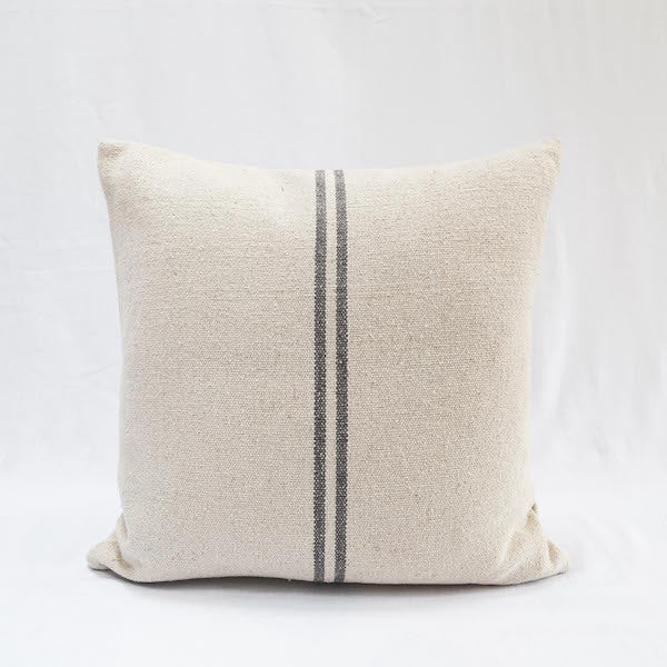 Rustic Grey Stripe Grainsack Cushion Cover