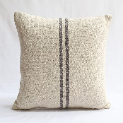 Rustic Grey Stripe Grainsack Fabric