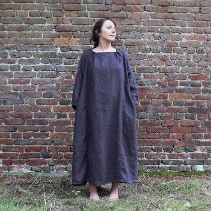 Handmade Linen 'Colette' Dress - Grey