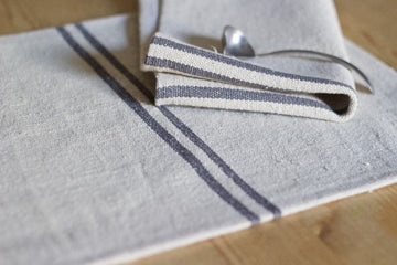 Rustic Grey Stripe Grainsack Placemat