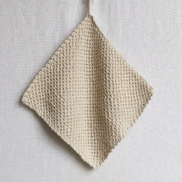 Handmade Cotton Knitted Dishcloth - Natural