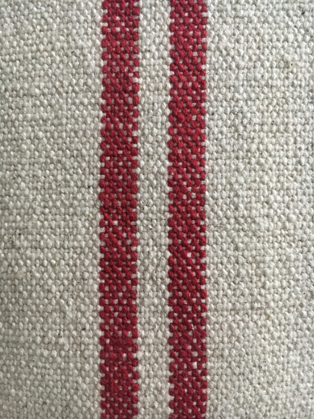 Rustic Red Stripe Grainsack Cushion