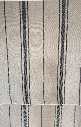 'Montblanc' Rustic Black Stripe Linen - Wide Width