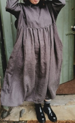 Handmade Linen 'Colette' Dress - Grey