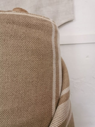 'Montblanc' Rustic White Stripe Linen - Wide Width