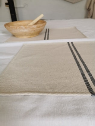 Recycled French Stripe Grainsack Placemat