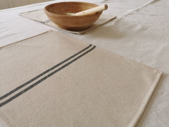 Recycled French Stripe Grainsack Placemat