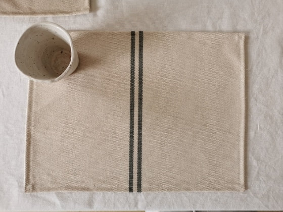 Recycled French Stripe Grainsack Placemat