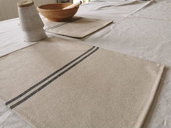 Recycled French Stripe Grainsack Placemat