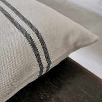 'Recover' Recycled French Stripe Grainsack Oblong Cushion