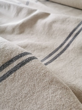 Rustic Grey Stripe Grainsack Fabric