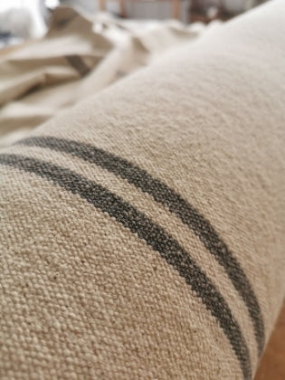 Rustic Grey Stripe Grainsack Fabric