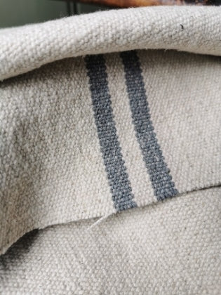 Rustic Grey Stripe Grainsack Fabric