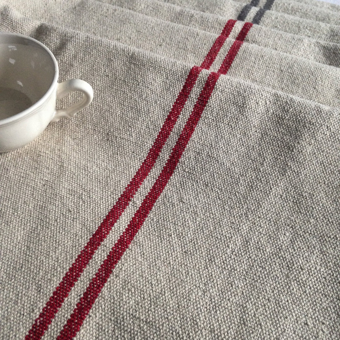 Rustic Red Stripe Grainsack Fabric