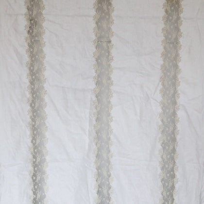 Woven French Embroidered Lace Linen - Off White