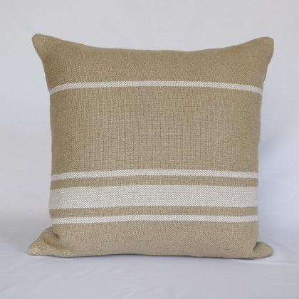 'Montblanc' Rustic White Stripe Linen Cushion