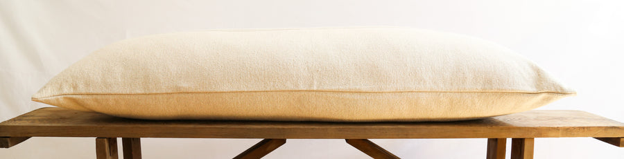 Rustic Natural Stripe Grainsack Bench Cushion