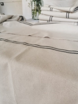 ‘Recover' Recycled French Stripe Grainsack Cushion